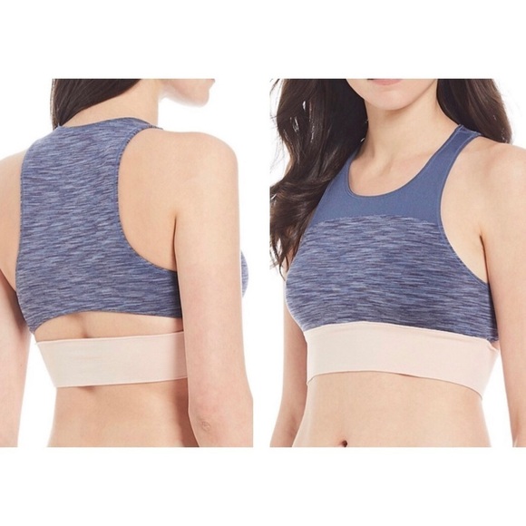 NWT Jasmine & Ginger Marled Pink and Blue Seamless Longline 2 Bra Bundle size L - Picture 11 of 11